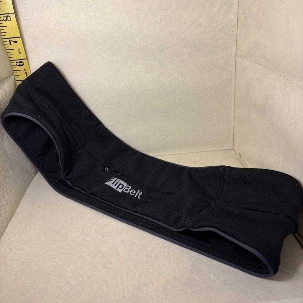FlipBelt Adult Large Black Stretch Running Waist Belt With Pockets Zipper